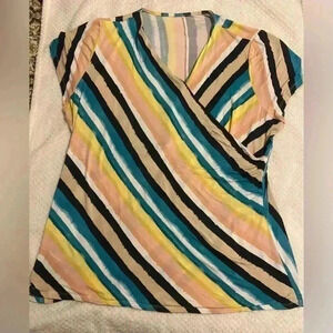Lane Bryant multicolor crossover surplice top. Women’s size 22/24
